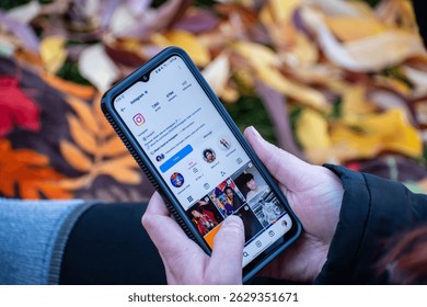 Instagram账号帖子发布界面示意